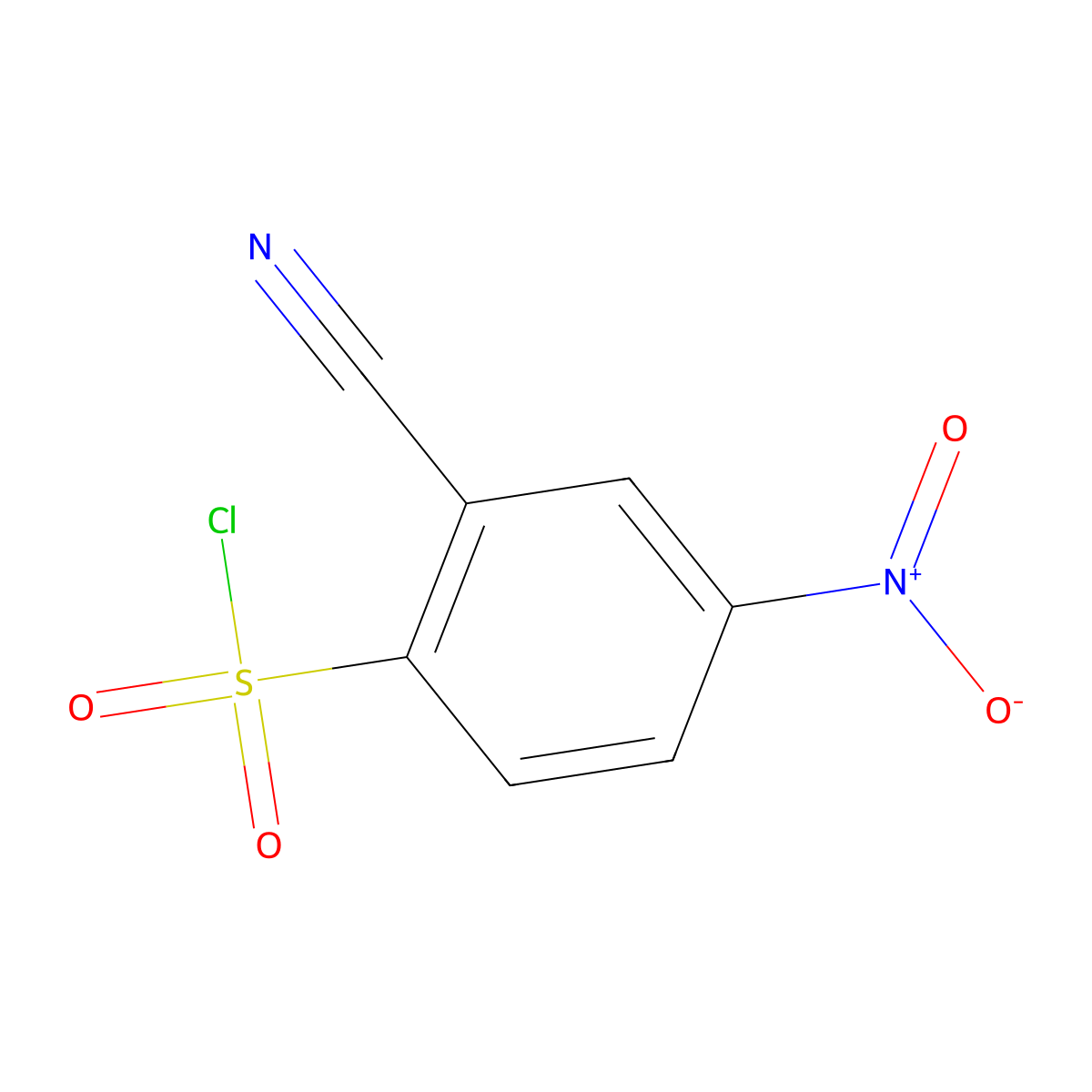 2-Cyano-4-nitrobenzene-1-sulfonyl chloride molecular structure, CAS 1099632-44-6