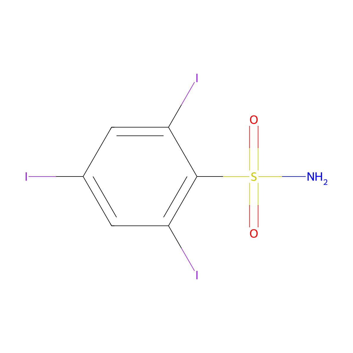 2,4,6-Triiodobenzene-1-sulfonamide molecular structure, CAS 1099632-52-6