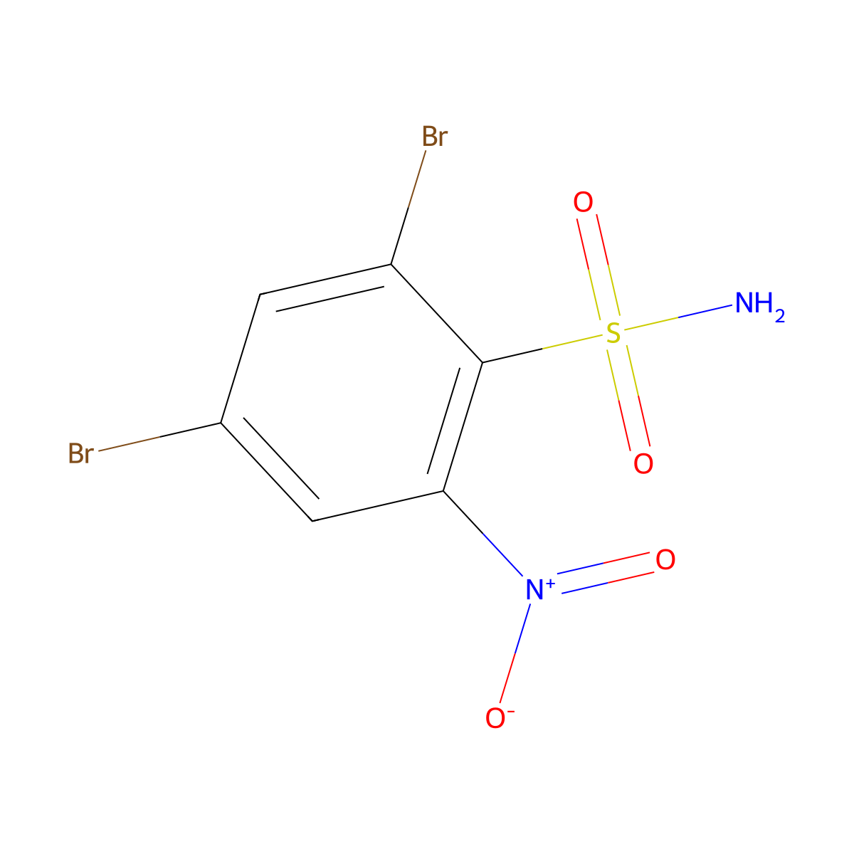 2,4-Dibromo-6-nitrobenzenesulfonamide molecular structure, CAS 1099632-56-0