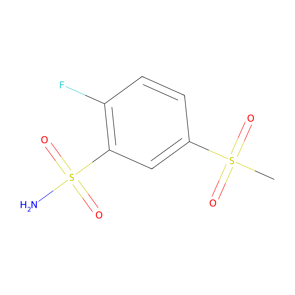 2-Fluoro-5-(methylsulfonyl)benzenesulfonamide molecular structure, CAS 1099632-62-8