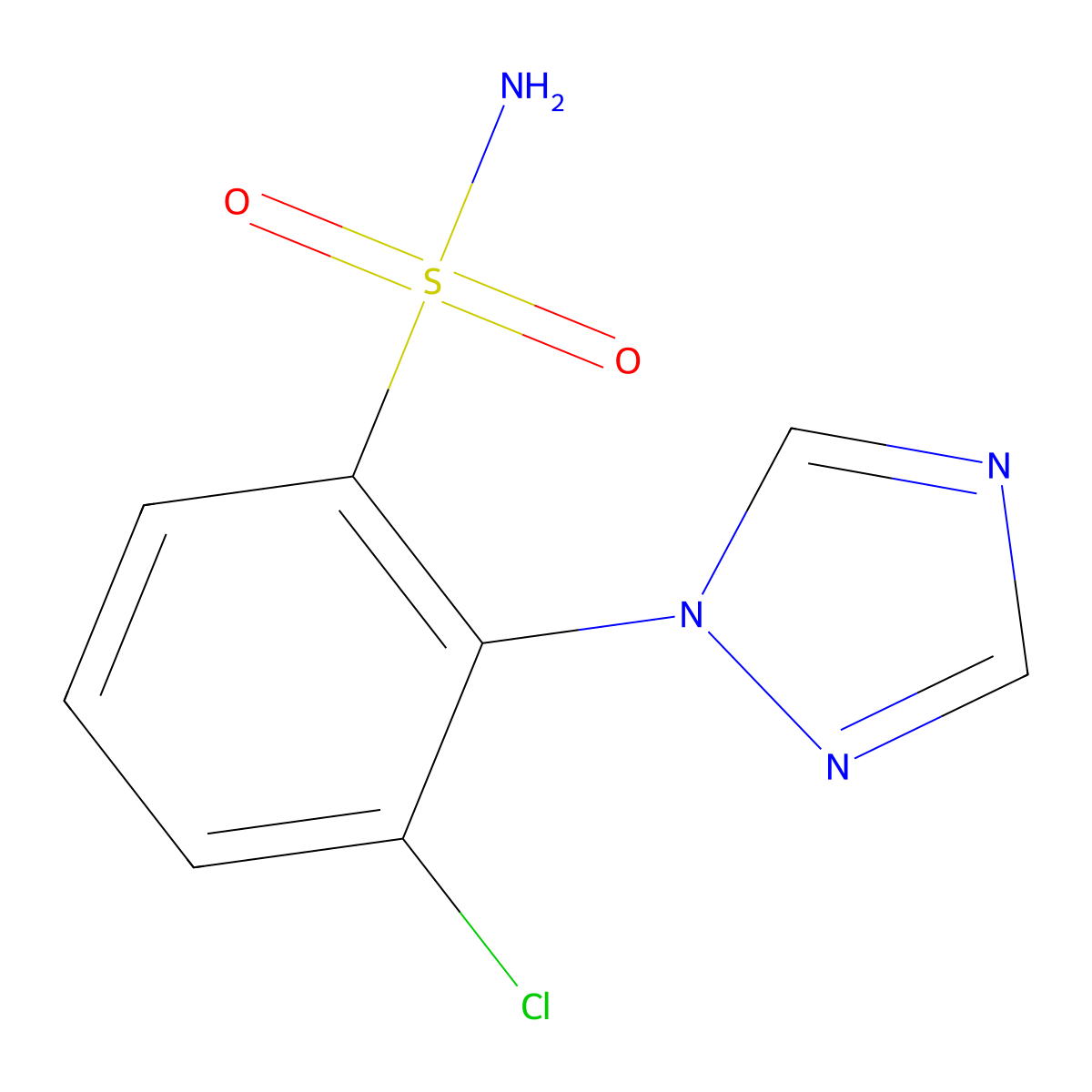 3-Chloro-2-(1h-1,2,4-triazol-1-yl)benzenesulfonamide molecular structure, CAS 1099632-76-4