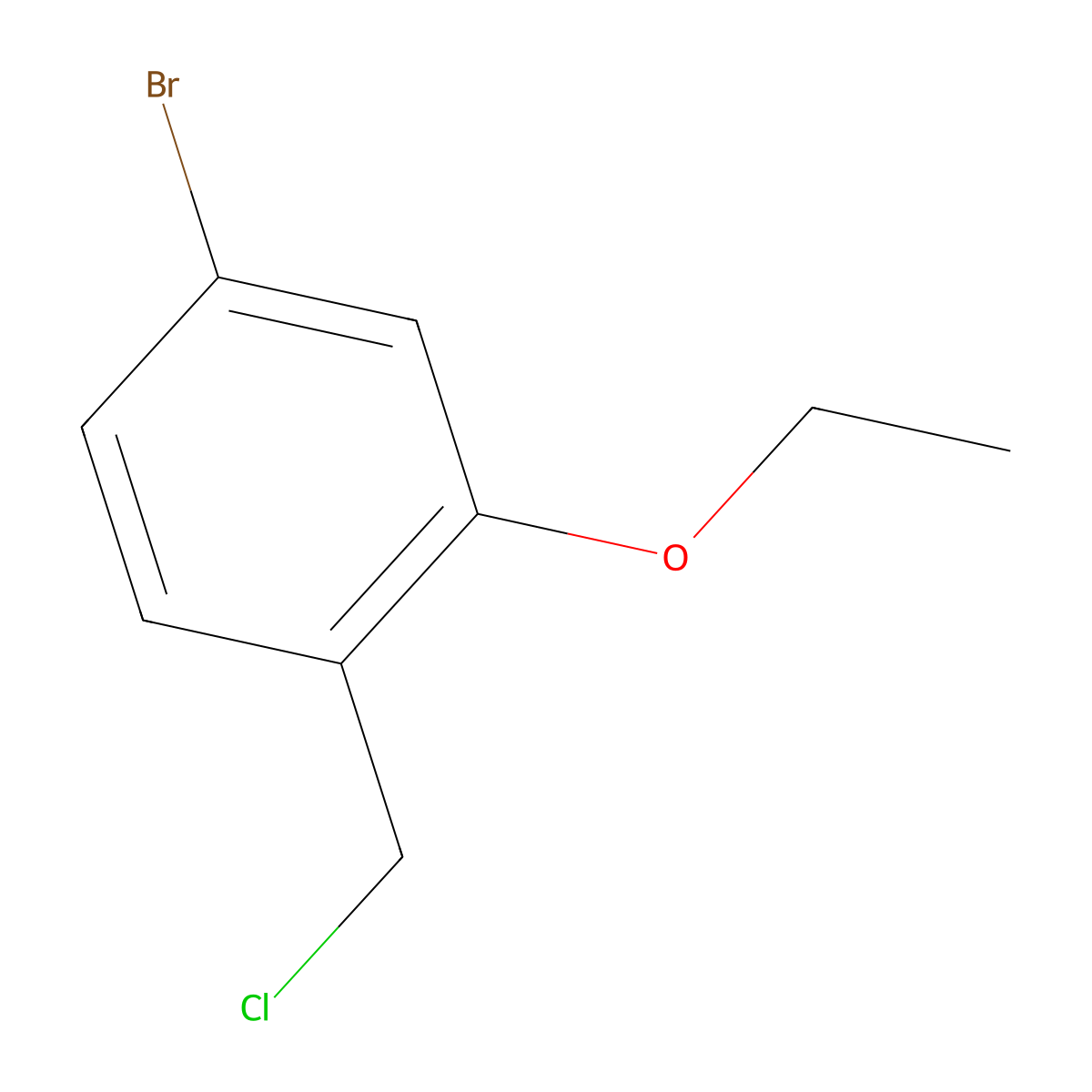 4-Bromo-1-(chloromethyl)-2-ethoxybenzene molecular structure, CAS 1099635-41-2