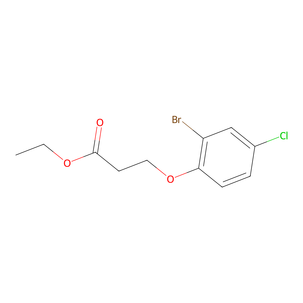 Ethyl 3-(2-bromo-4-chloro-phenoxy)propanoate molecular structure, CAS 1099636-21-1