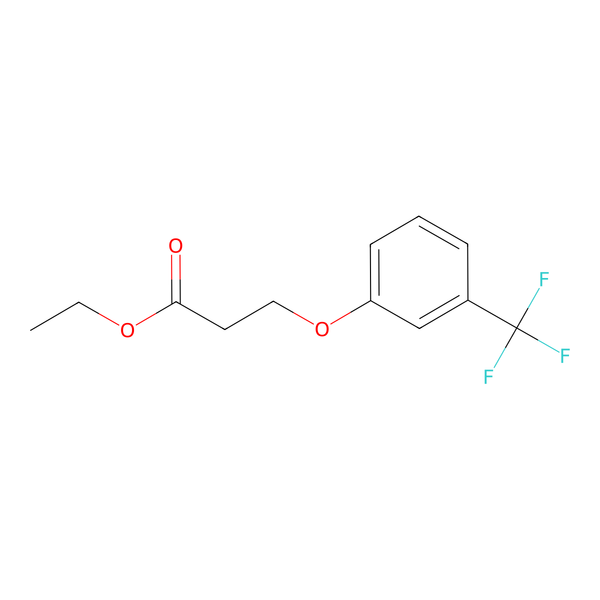 Ethyl 3-(3-(trifluoromethyl)phenoxy)propanoate molecular structure, CAS 1099636-56-2