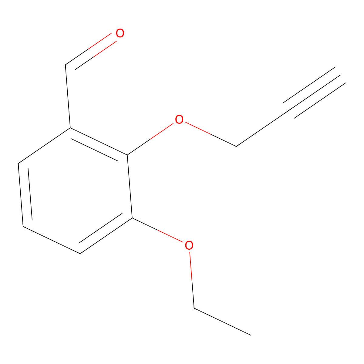 3-Ethoxy-2-(prop-2-yn-1-yloxy)benzaldehyde molecular structure, CAS 1099639-68-5