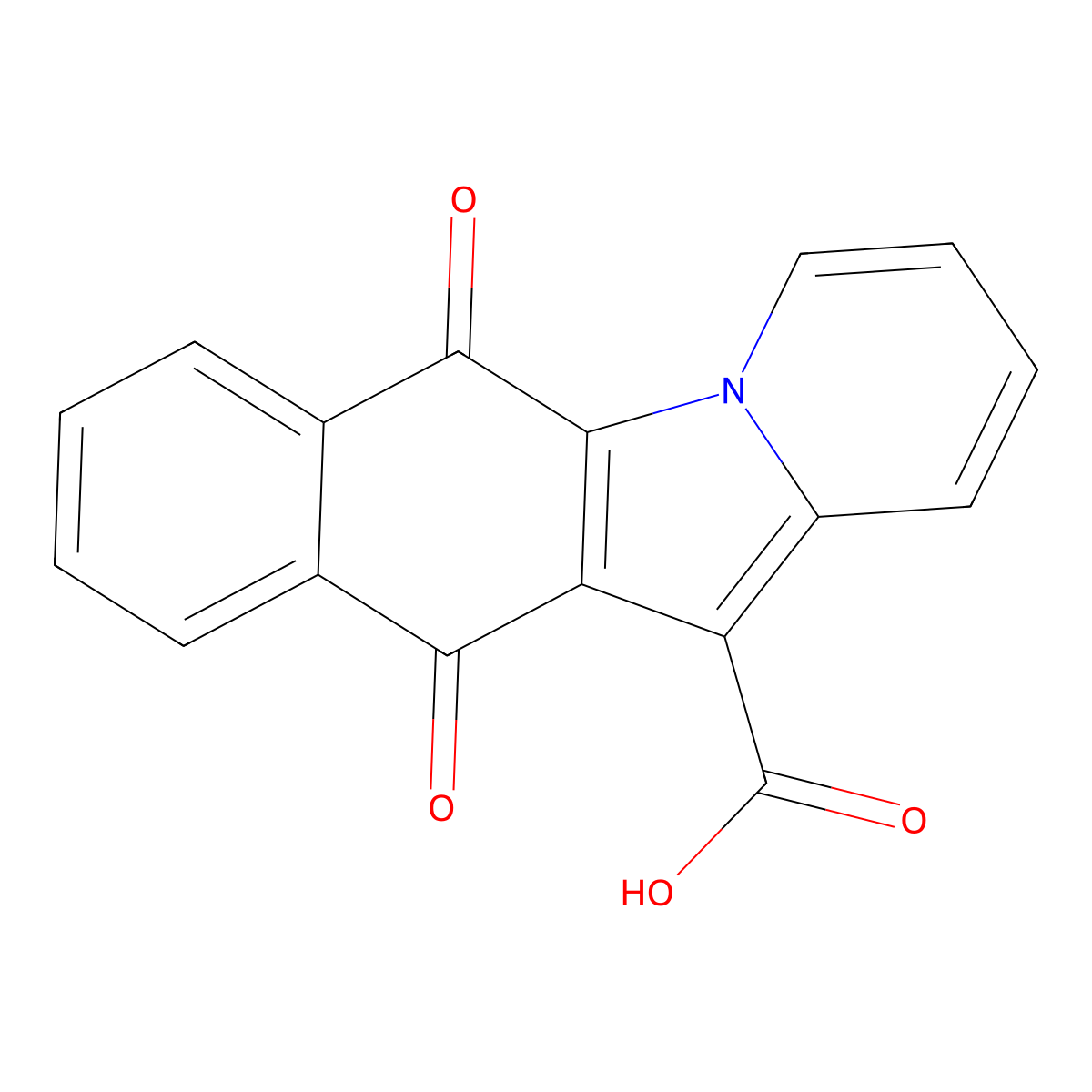 6,11-Dioxonaphtho[2,3-b]indolizine-12-carboxylic acid molecular structure, CAS 109964-49-0