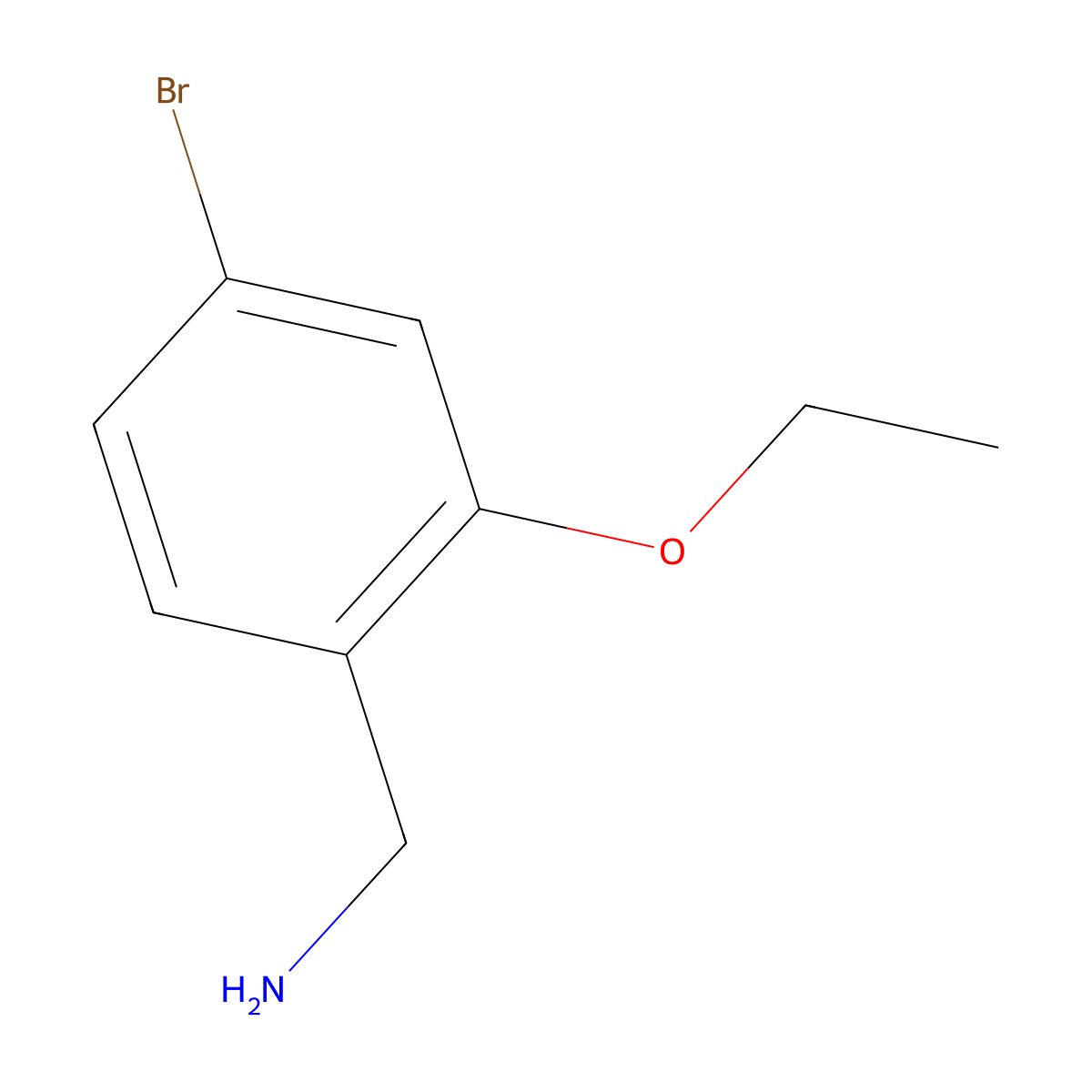 (4-Bromo-2-ethoxyphenyl)methanamine molecular structure, CAS 1099642-93-9