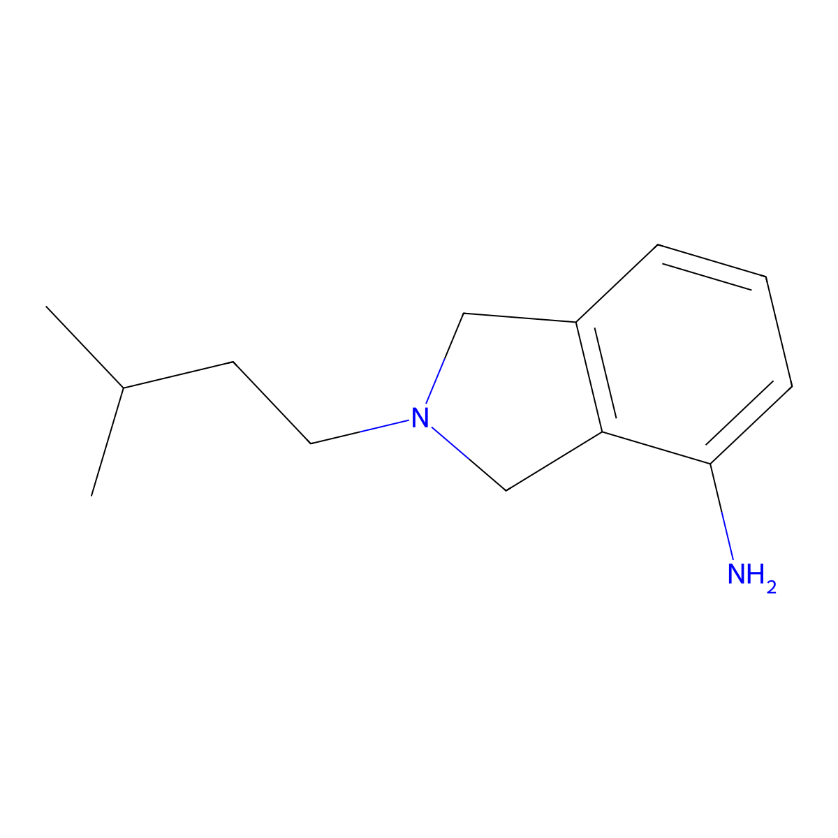 2-(3-methylbutyl)-2,3-dihydro-1H-isoindol-4-amine molecular structure, CAS 1099643-59-0
