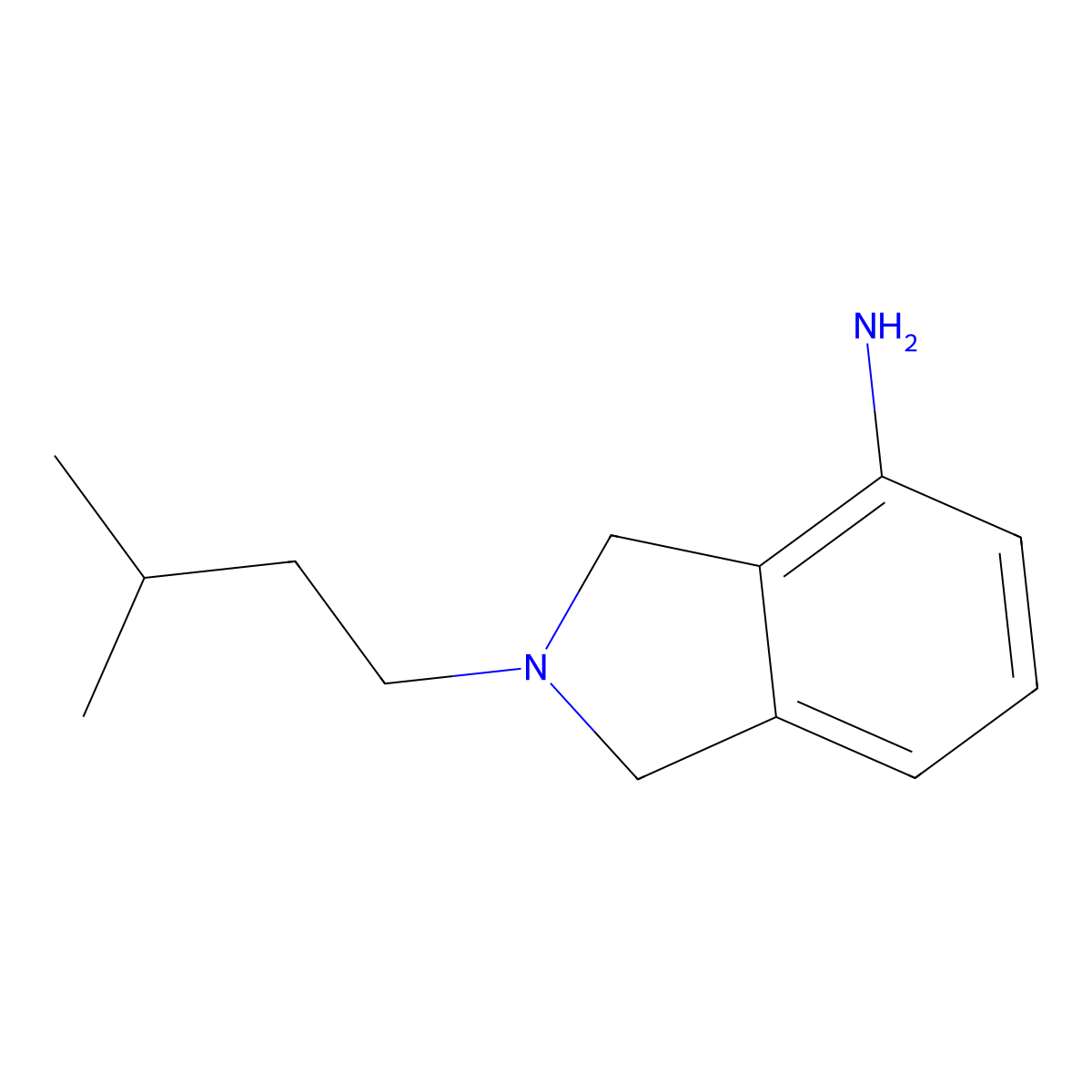 2-(3-methylbutyl)-2,3-dihydro-1H-isoindol-4-amine molecular structure, CAS 1099643-59-0