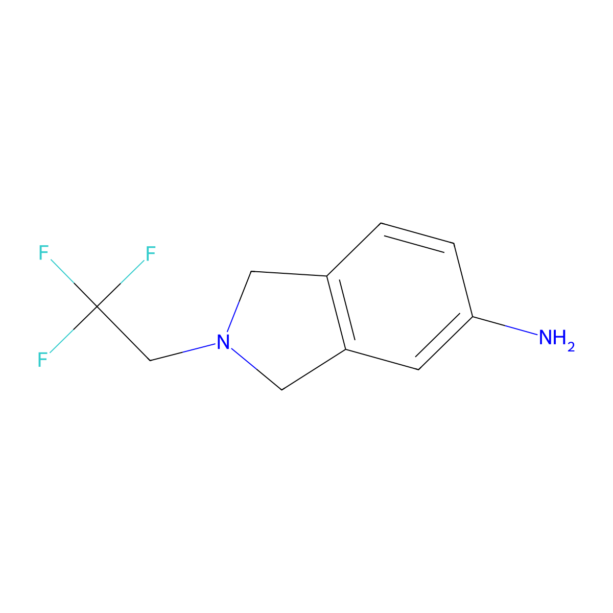 2-(2,2,2-trifluoroethyl)-2,3-dihydro-1H-isoindol-5-amine molecular structure, CAS 1099643-99-8