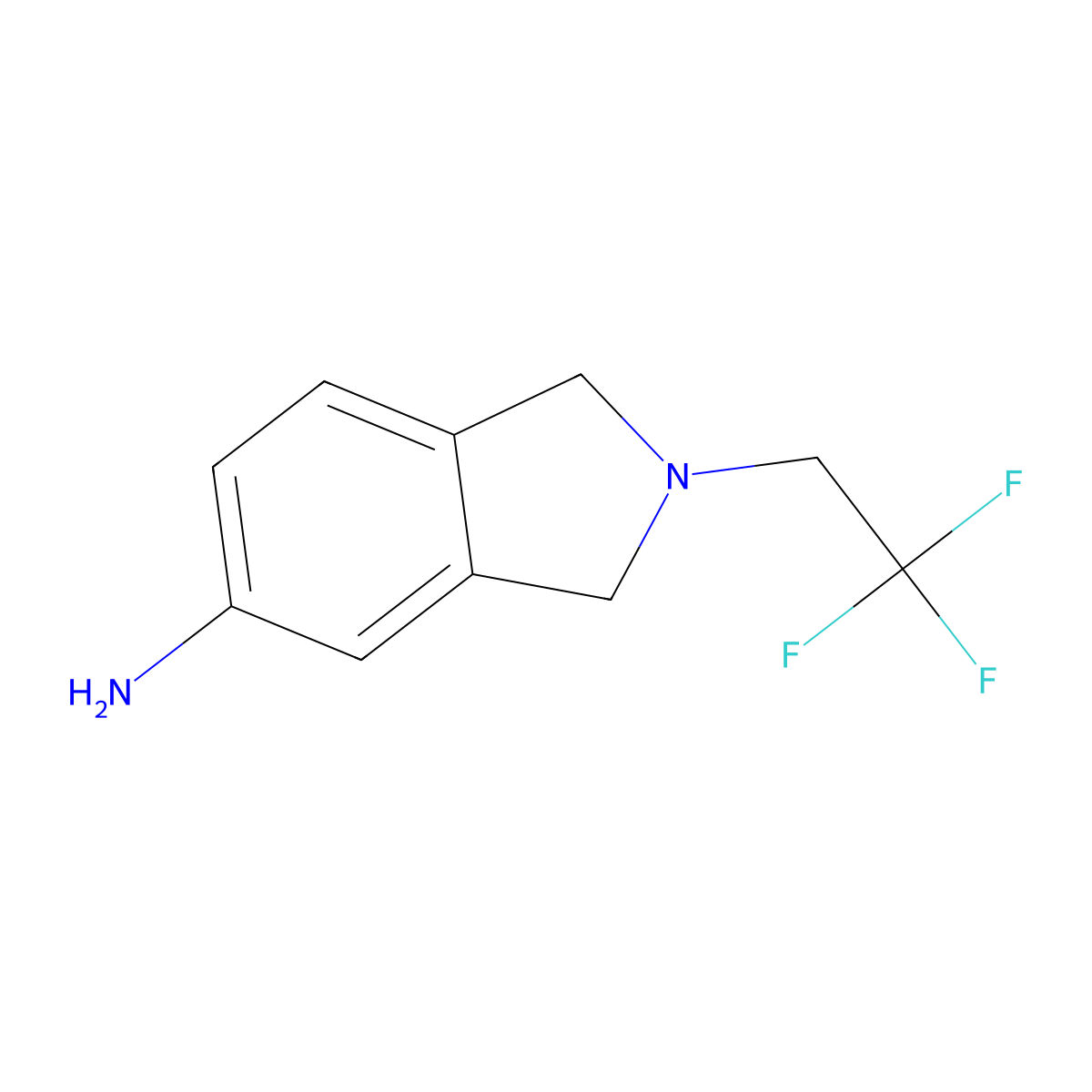 2-(2,2,2-trifluoroethyl)-2,3-dihydro-1H-isoindol-5-amine molecular structure, CAS 1099643-99-8