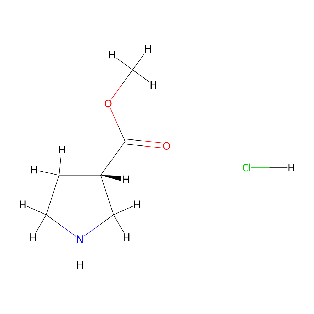 (S)-Methyl pyrrolidine-3-carboxylate hydrochloride molecular structure, CAS 1099646-61-3