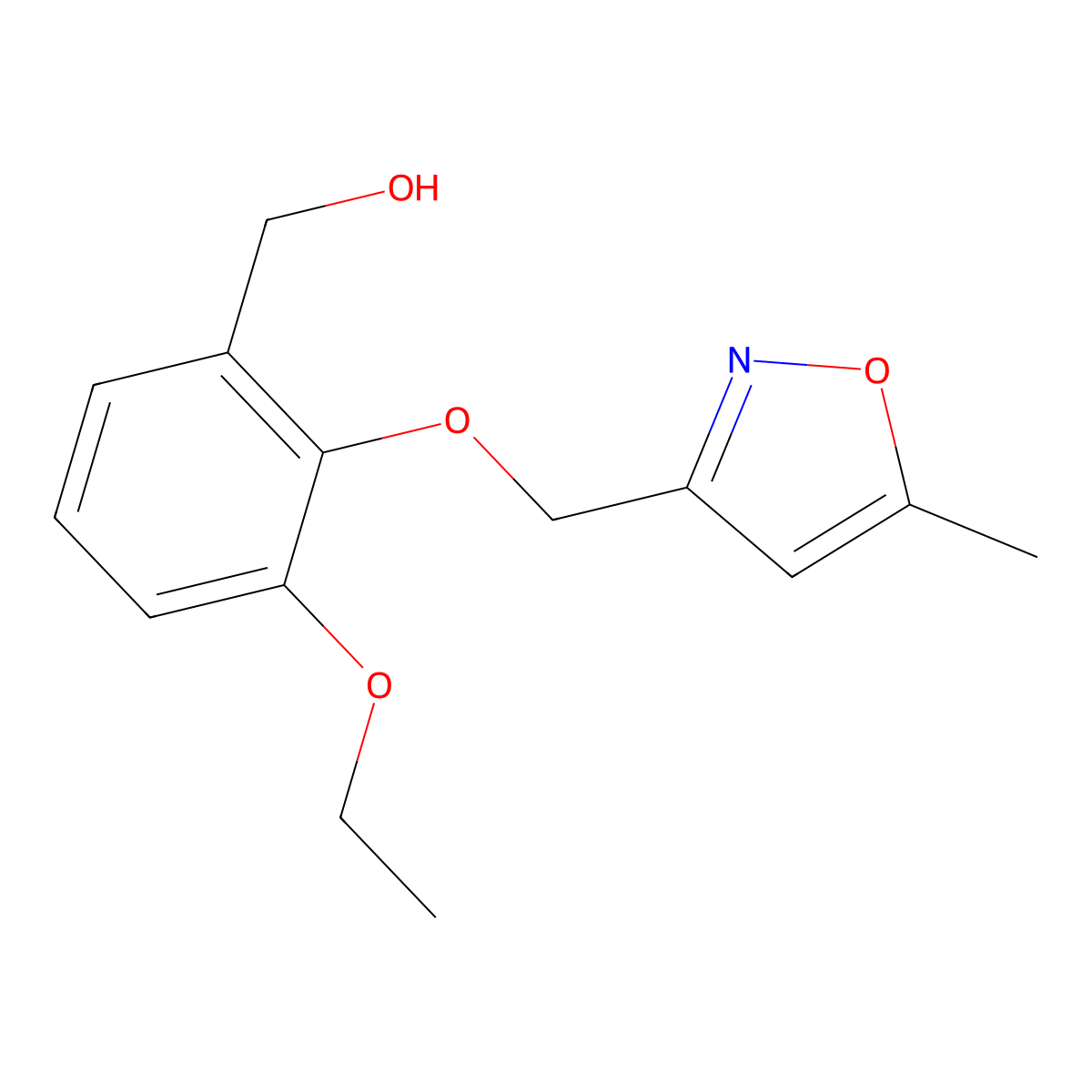 {3-Ethoxy-2-[(5-methyl-1,2-oxazol-3-yl)methoxy]phenyl}methanol molecular structure, CAS 1099647-85-4