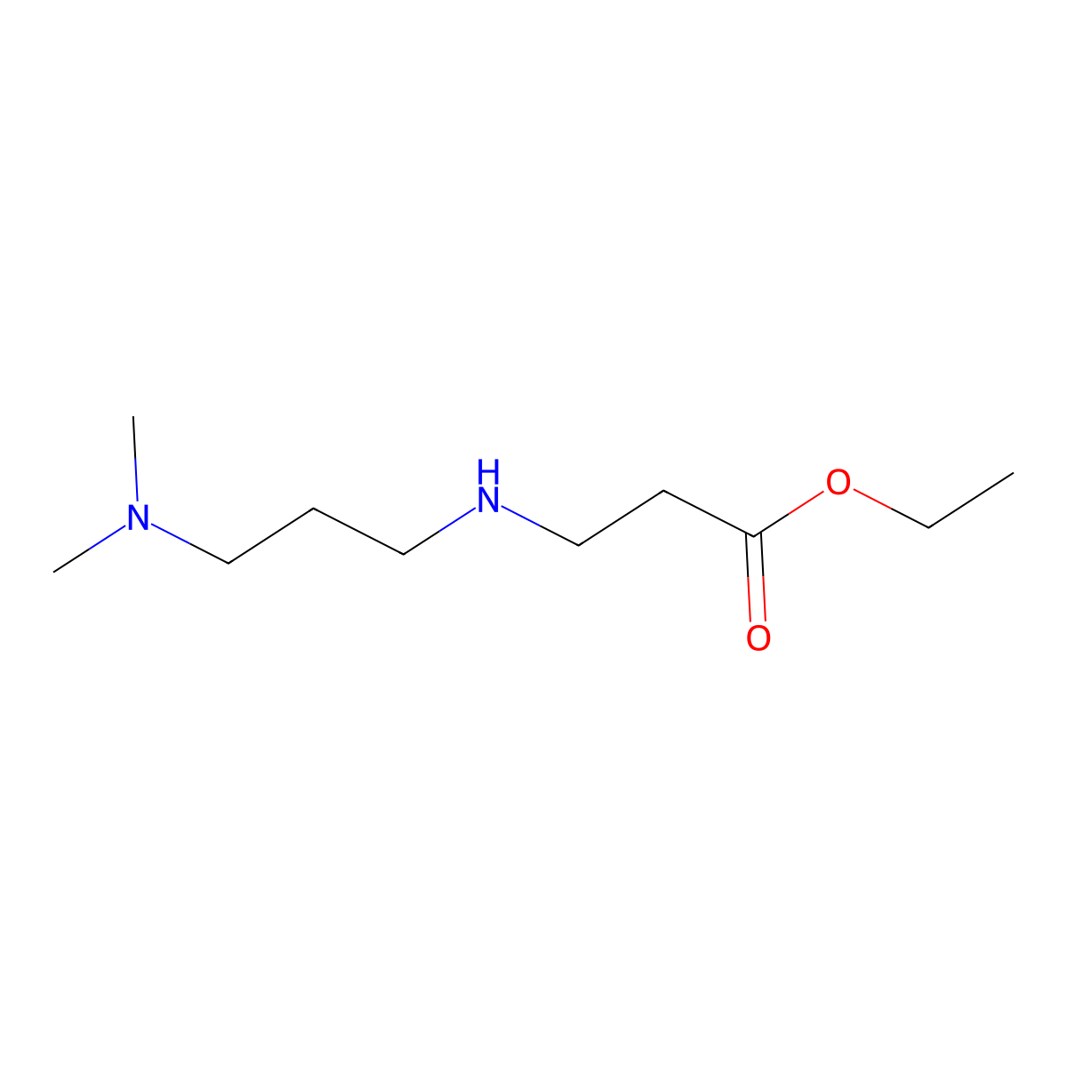 Ethyl 3-{[3-(dimethylamino)propyl]amino}propanoate molecular structure, CAS 1099649-50-9