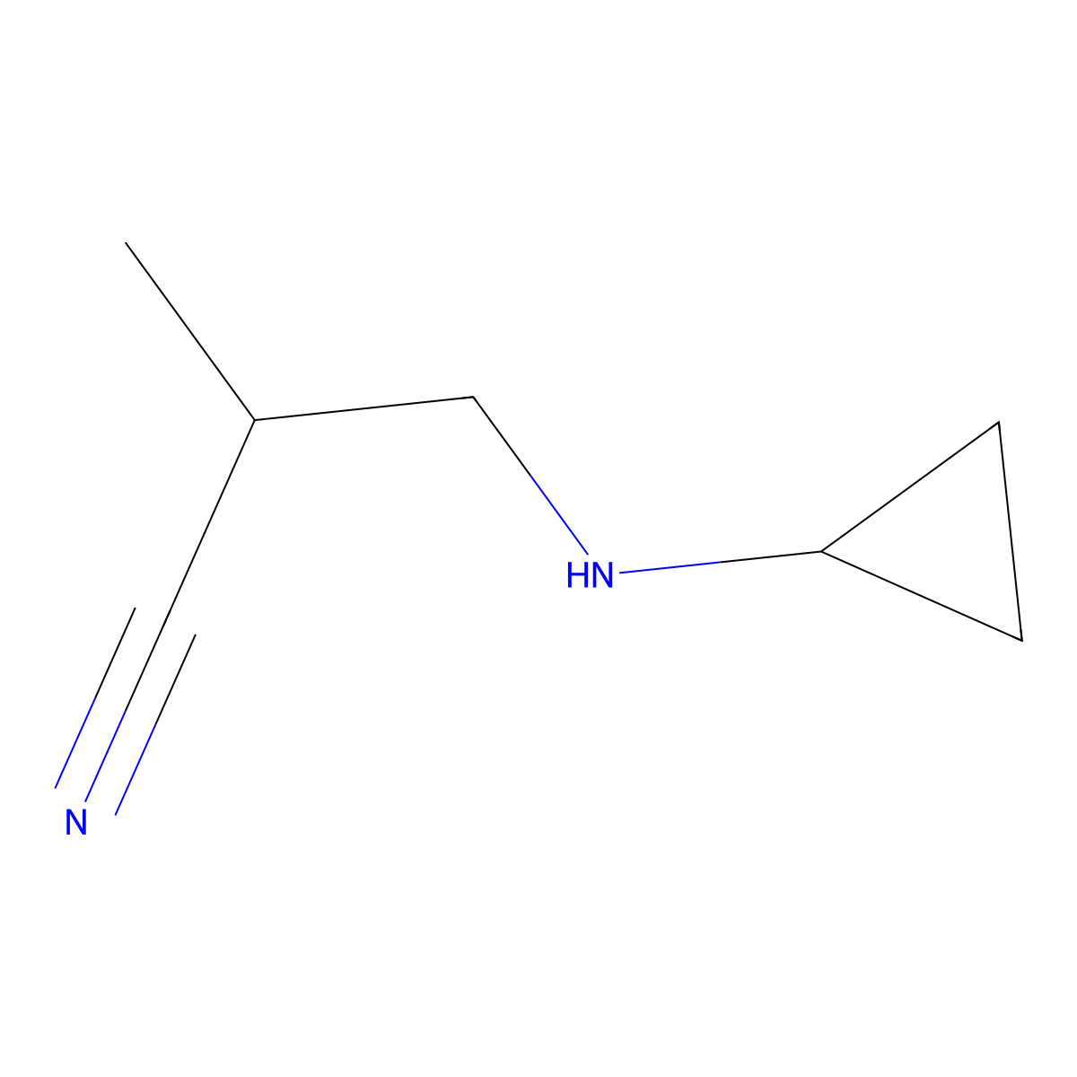 3-(Cyclopropylamino)-2-methylpropanenitrile molecular structure, CAS 1099649-53-2
