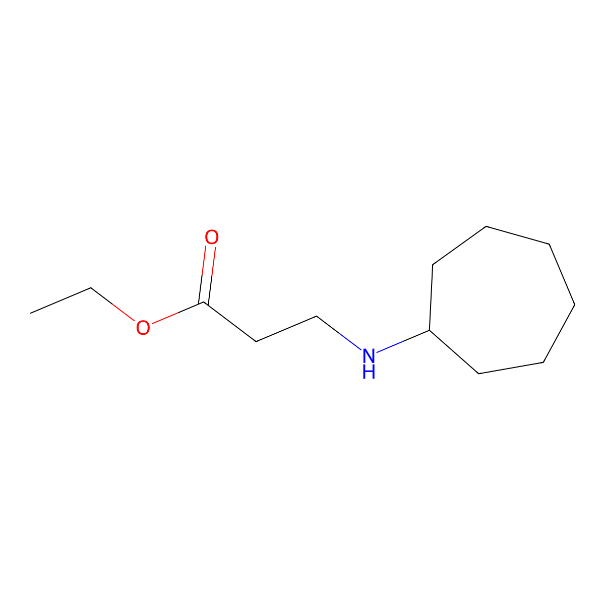 Ethyl 3-(cycloheptylamino)propanoate molecular structure, CAS 1099649-61-2