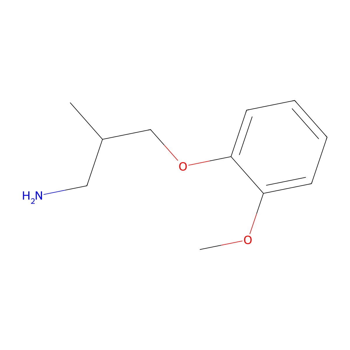 1-(3-Amino-2-methylpropoxy)-2-methoxybenzene molecular structure, CAS 1099650-72-2