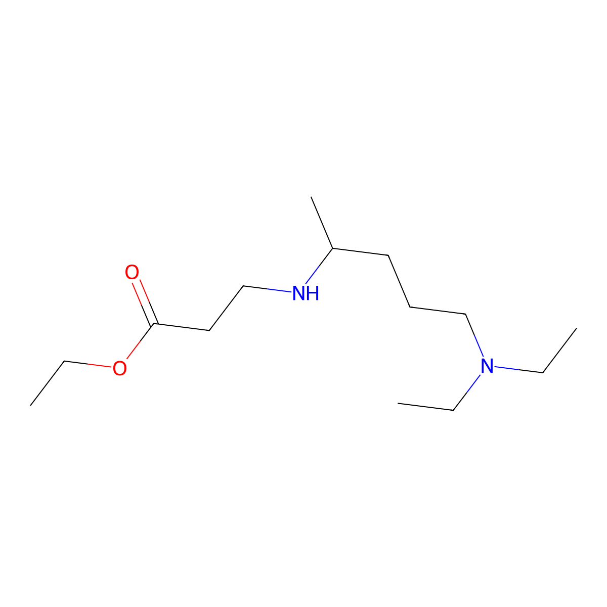 Ethyl 3-{[5-(diethylamino)pentan-2-yl]amino}propanoate molecular structure, CAS 1099651-83-8