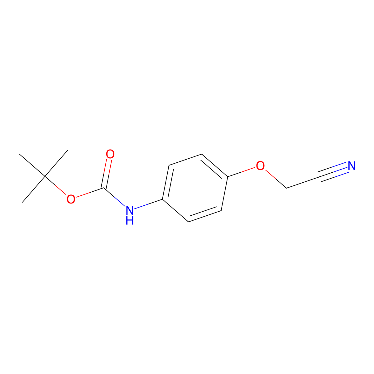 tert-butyl N-[4-(cyanomethoxy)phenyl]carbamate molecular structure, CAS 1099655-02-3