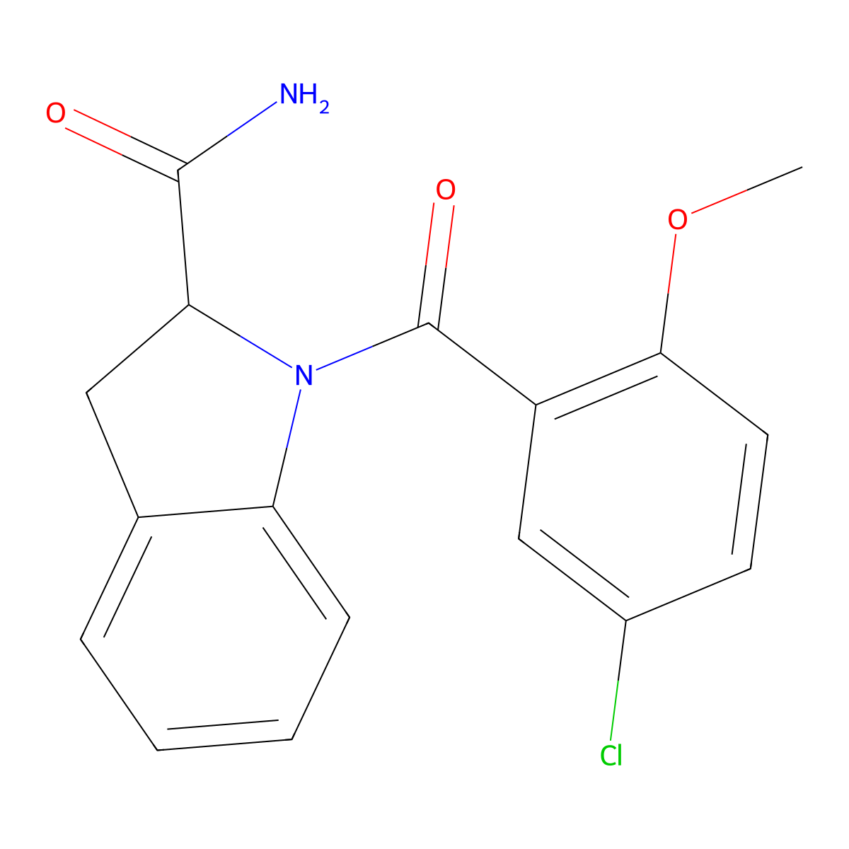 1-(5-Chloro-2-methoxybenzoyl)indoline-2-carboxamide molecular structure, CAS 1099655-32-9