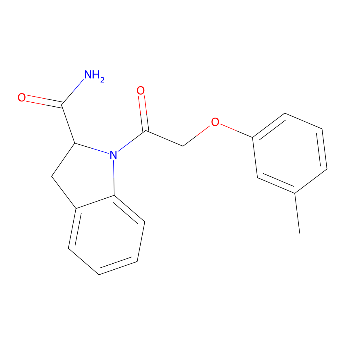 1-(2-(m-Tolyloxy)acetyl)indoline-2-carboxamide molecular structure, CAS 1099656-27-5
