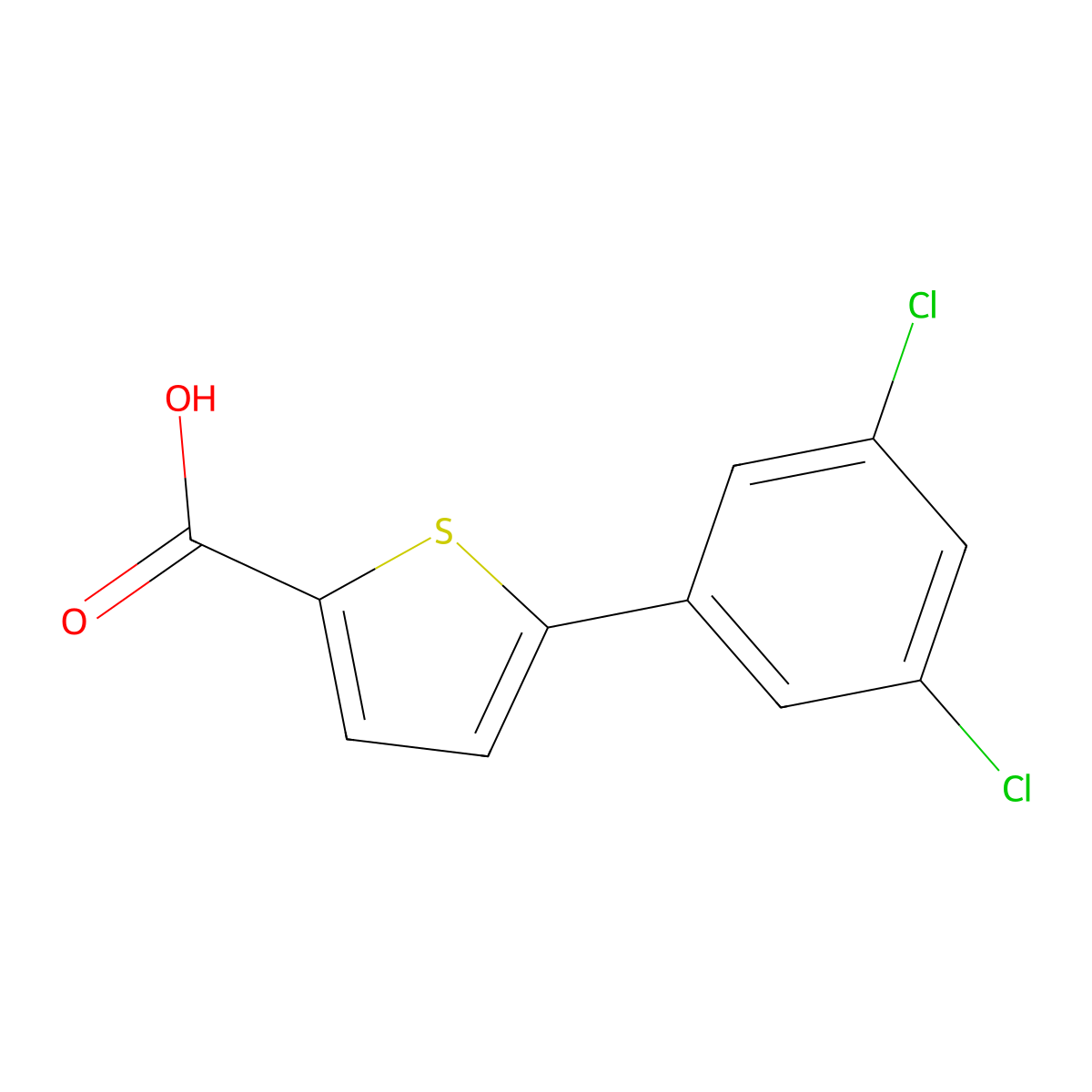 5-(3,5-Dichlorophenyl)thiophene-2-carboxylic acid molecular structure, CAS 1099660-24-8