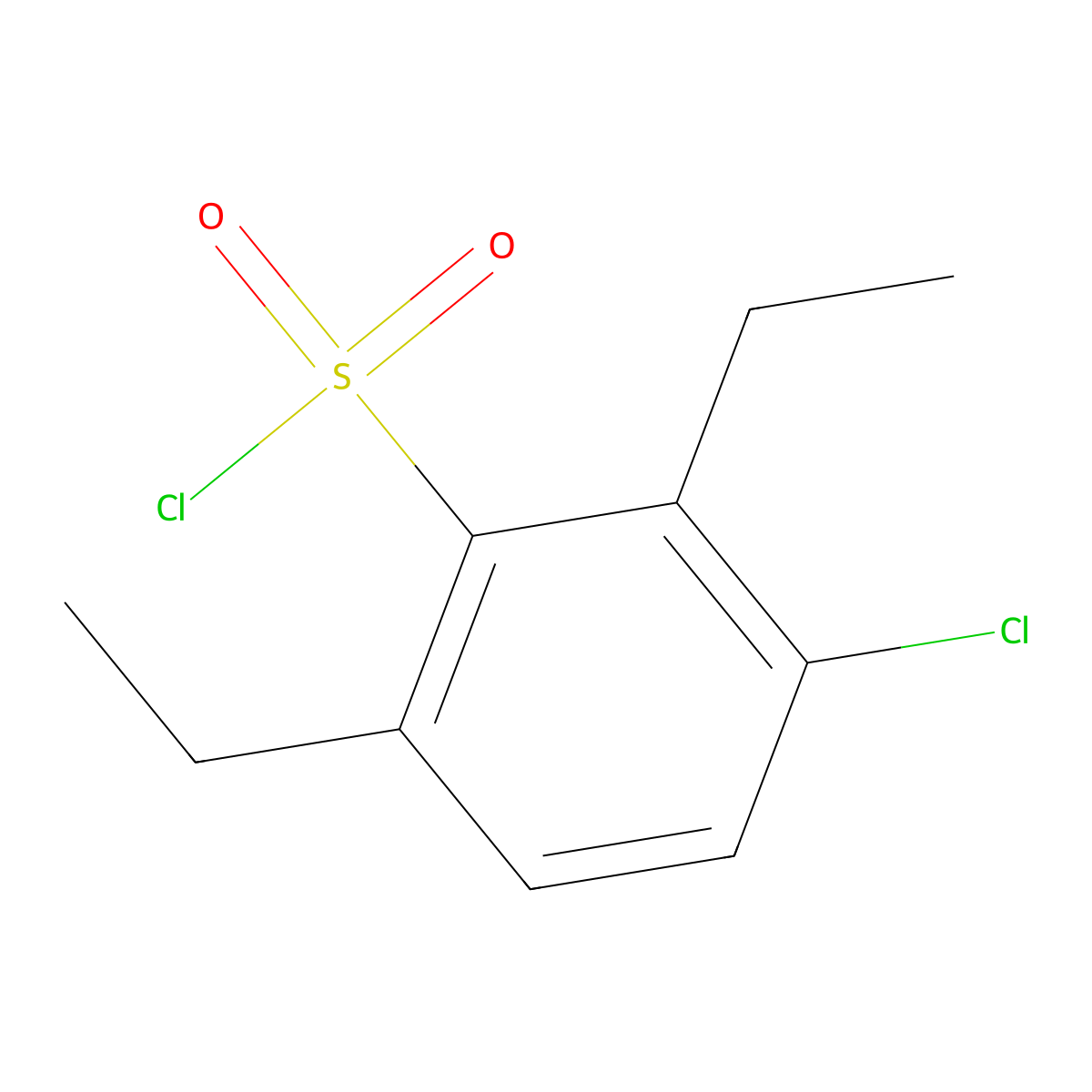 3-Chloro-2,6-diethylbenzene-1-sulfonyl chloride molecular structure, CAS 1099660-61-3