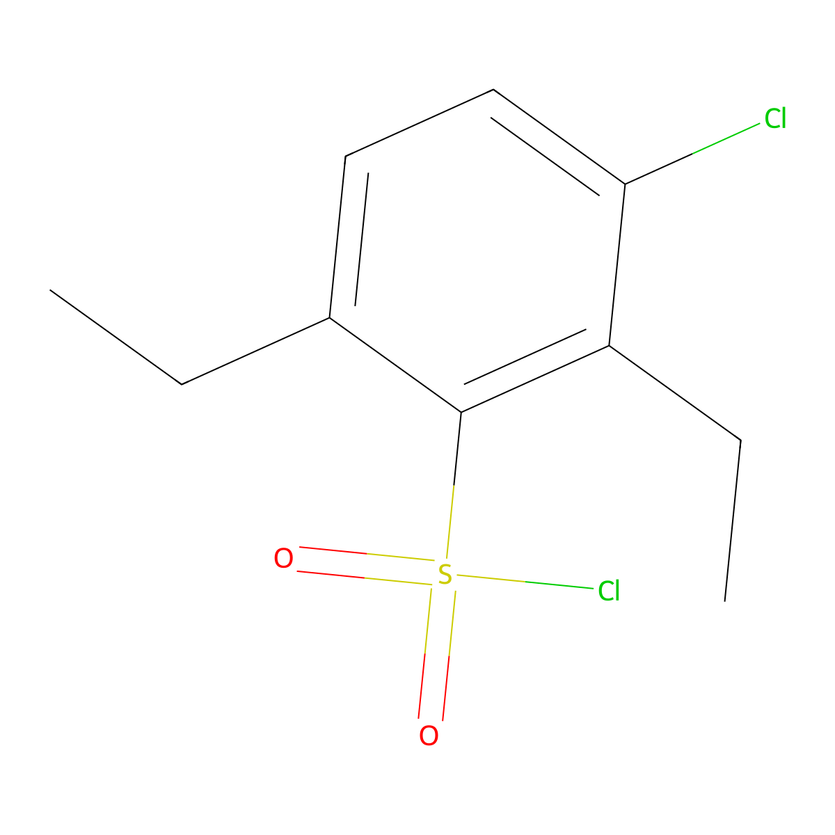 3-Chloro-2,6-diethylbenzene-1-sulfonyl chloride molecular structure, CAS 1099660-61-3