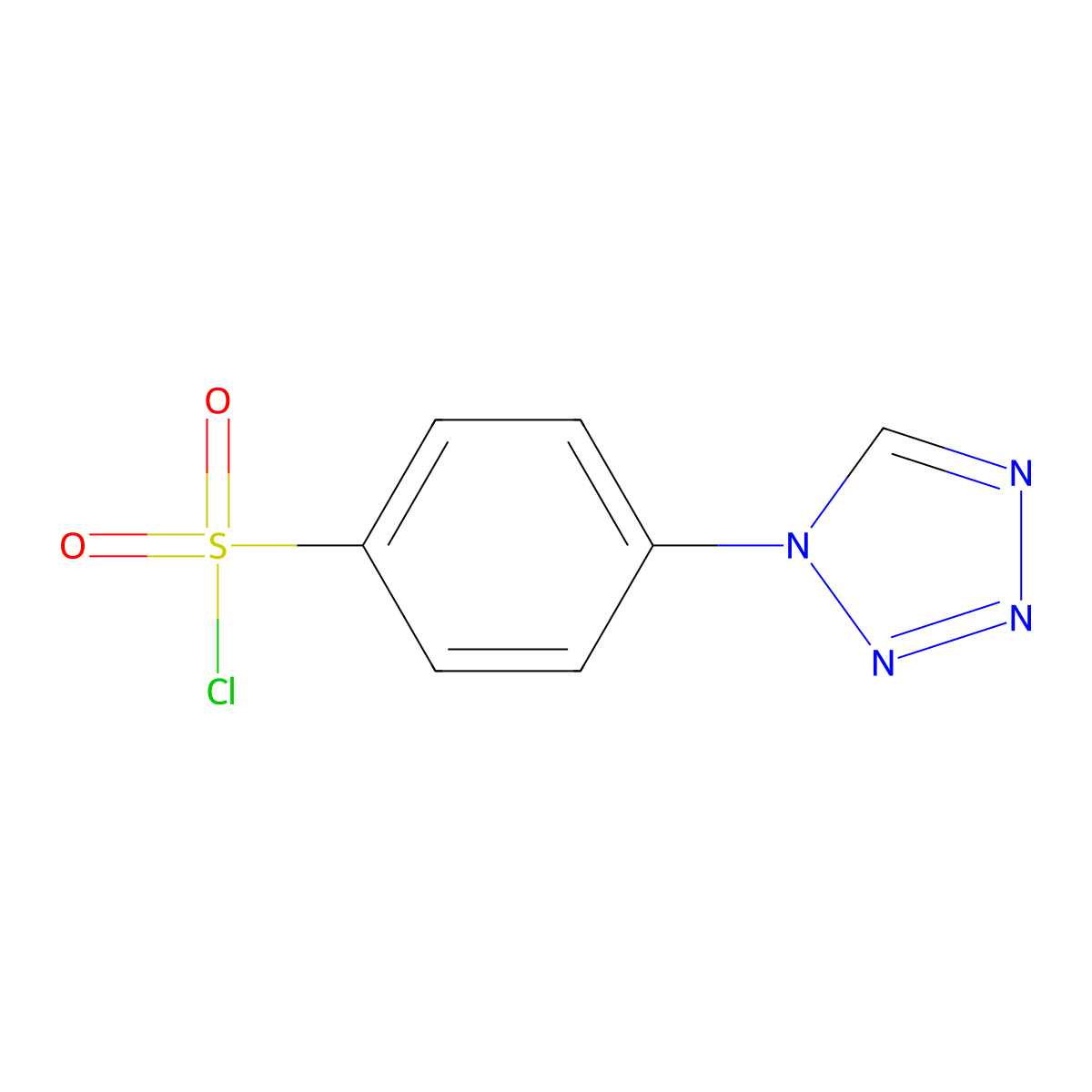 4-(1H-1,2,3,4-tetrazol-1-yl)benzene-1-sulfonyl chloride molecular structure, CAS 1099660-63-5