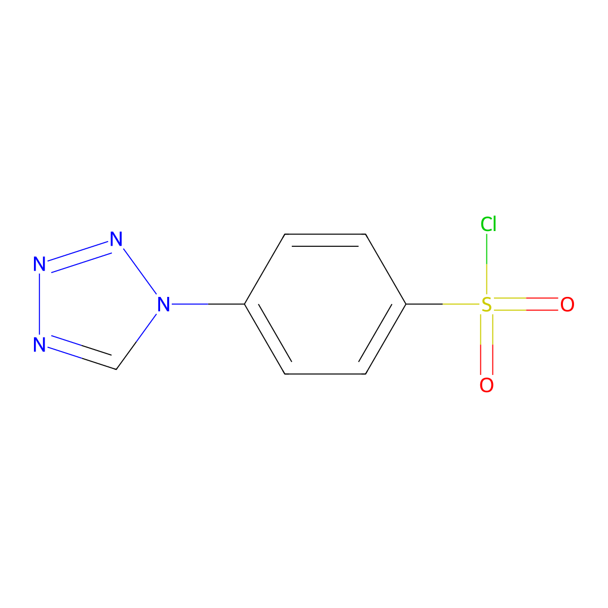 4-(1H-1,2,3,4-tetrazol-1-yl)benzene-1-sulfonyl chloride molecular structure, CAS 1099660-63-5