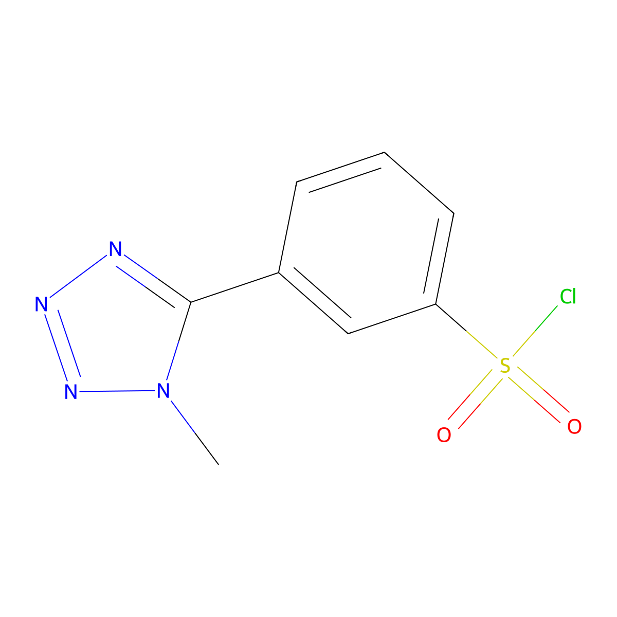 3-(1-methyl-1H-1,2,3,4-tetrazol-5-yl)benzene-1-sulfonyl chloride molecular structure, CAS 1099660-66-8