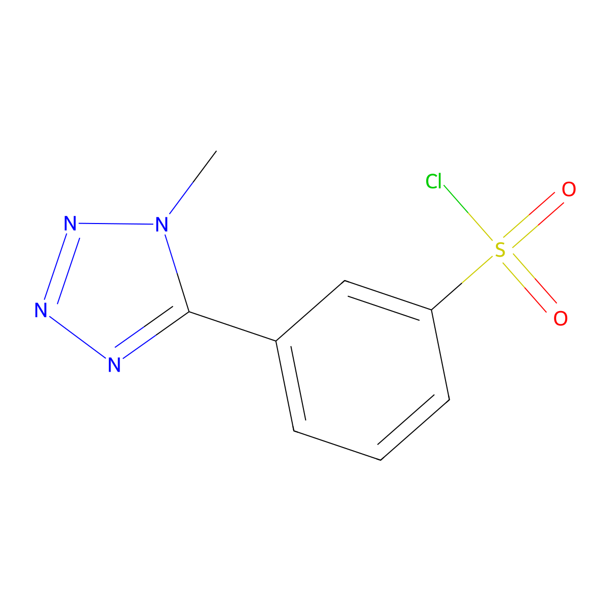 3-(1-methyl-1H-1,2,3,4-tetrazol-5-yl)benzene-1-sulfonyl chloride molecular structure, CAS 1099660-66-8
