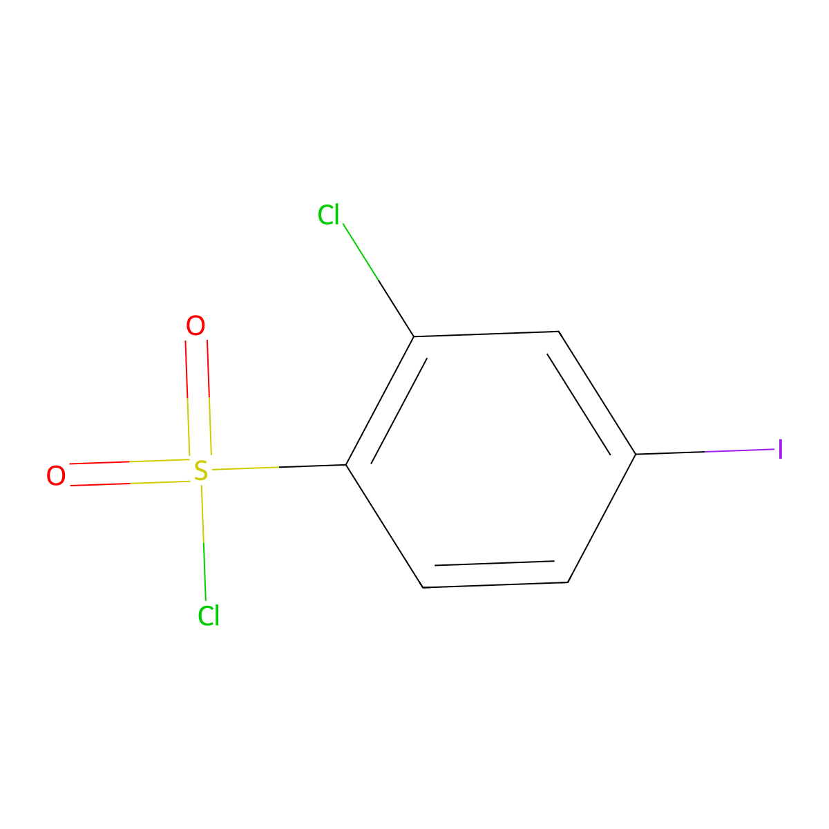 2-Chloro-4-iodobenzene-1-sulfonyl chloride molecular structure, CAS 1099660-72-6