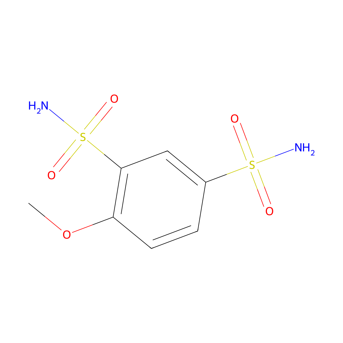 4-Methoxybenzene-1,3-disulfonamide molecular structure, CAS 1099660-73-7