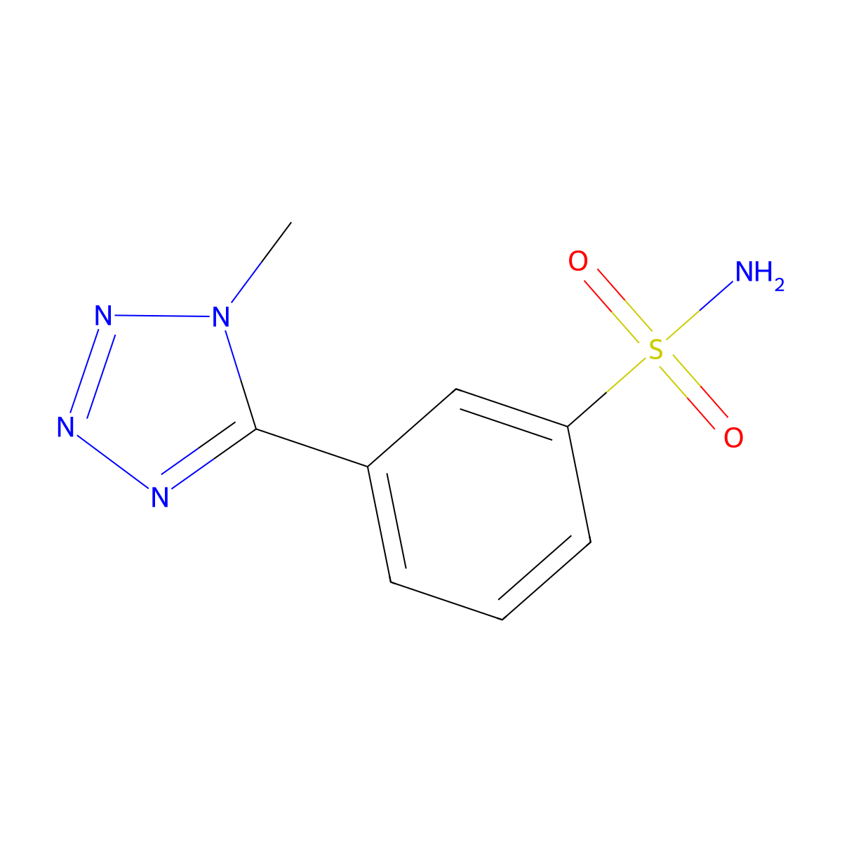 3-(1-methyl-1H-1,2,3,4-tetrazol-5-yl)benzene-1-sulfonamide molecular structure, CAS 1099660-81-7