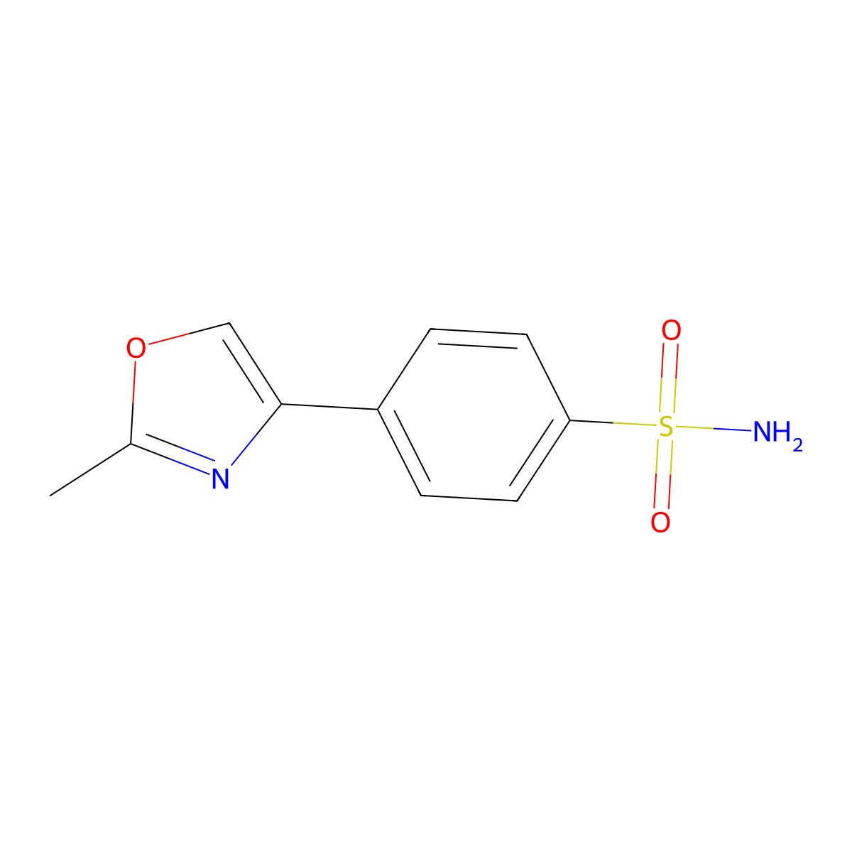 4-(2-Methyl-1,3-oxazol-4-yl)benzene-1-sulfonamide molecular structure, CAS 1099660-84-0
