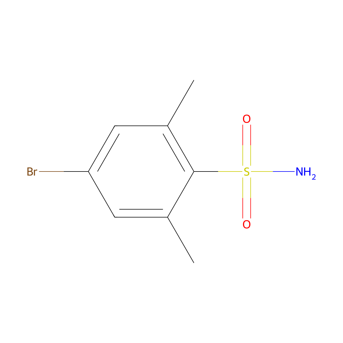 4-Bromo-2,6-dimethylbenzene-1-sulfonamide molecular structure, CAS 1099660-86-2