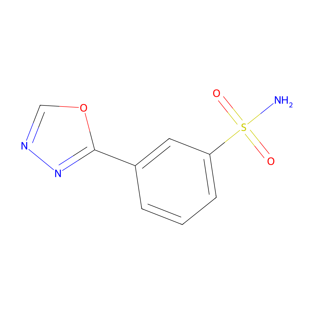 3-(1,3,4-Oxadiazol-2-yl)benzene-1-sulfonamide molecular structure, CAS 1099660-87-3