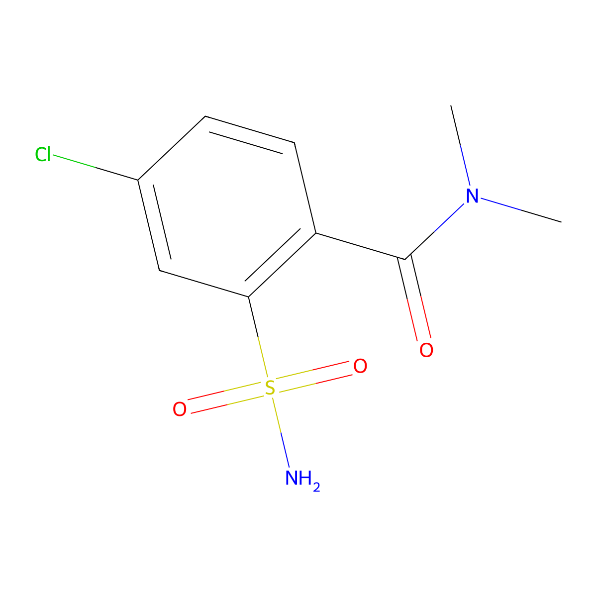 4-chloro-N,N-dimethyl-2-sulfamoylbenzamide molecular structure, CAS 1099660-92-0