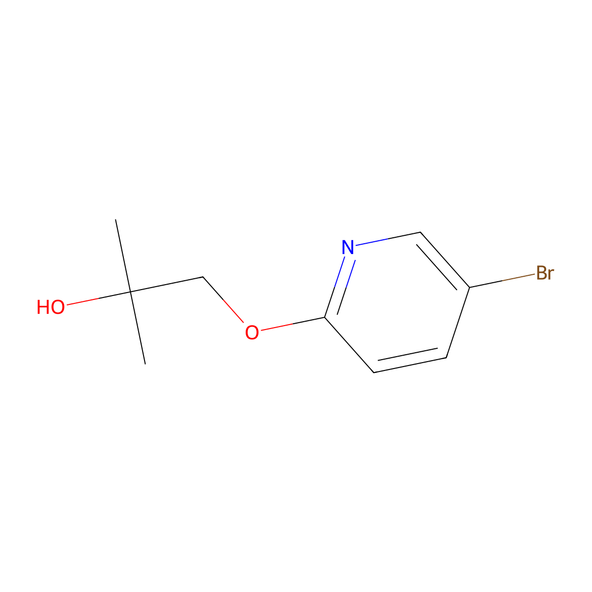 1-((5-Bromopyridin-2-YL)oxy)-2-methylpropan-2-OL molecular structure, CAS 1099665-67-4