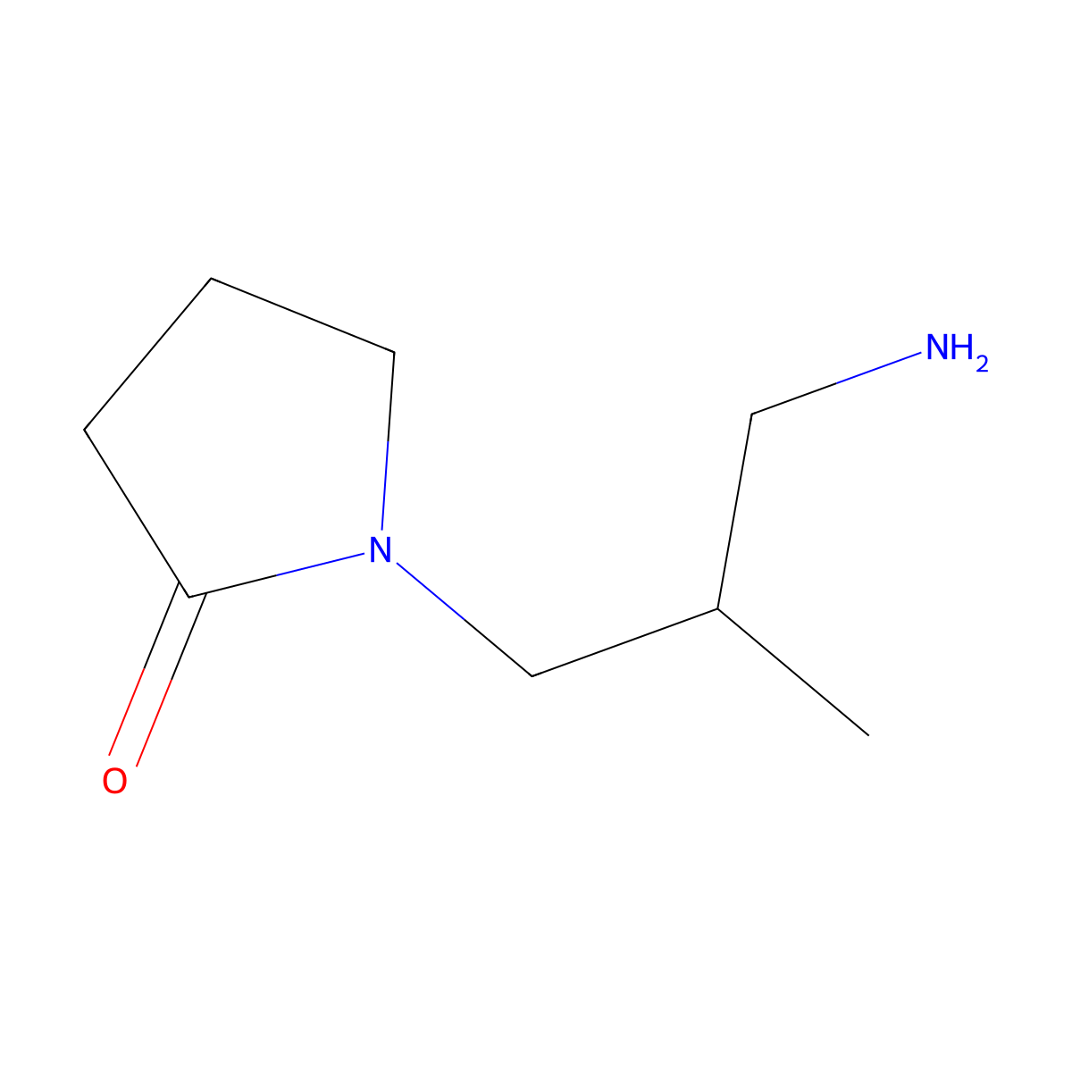 1-(3-Amino-2-methylpropyl)pyrrolidin-2-one molecular structure, CAS 1099666-77-9