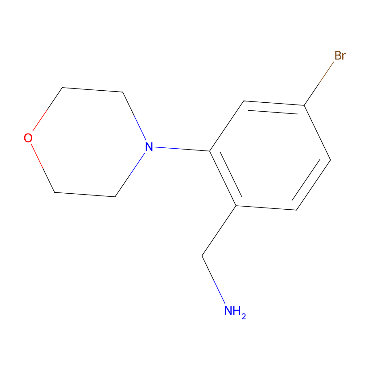 [4-Bromo-2-(morpholin-4-yl)phenyl]methanamine molecular structure, CAS 1099668-39-9
