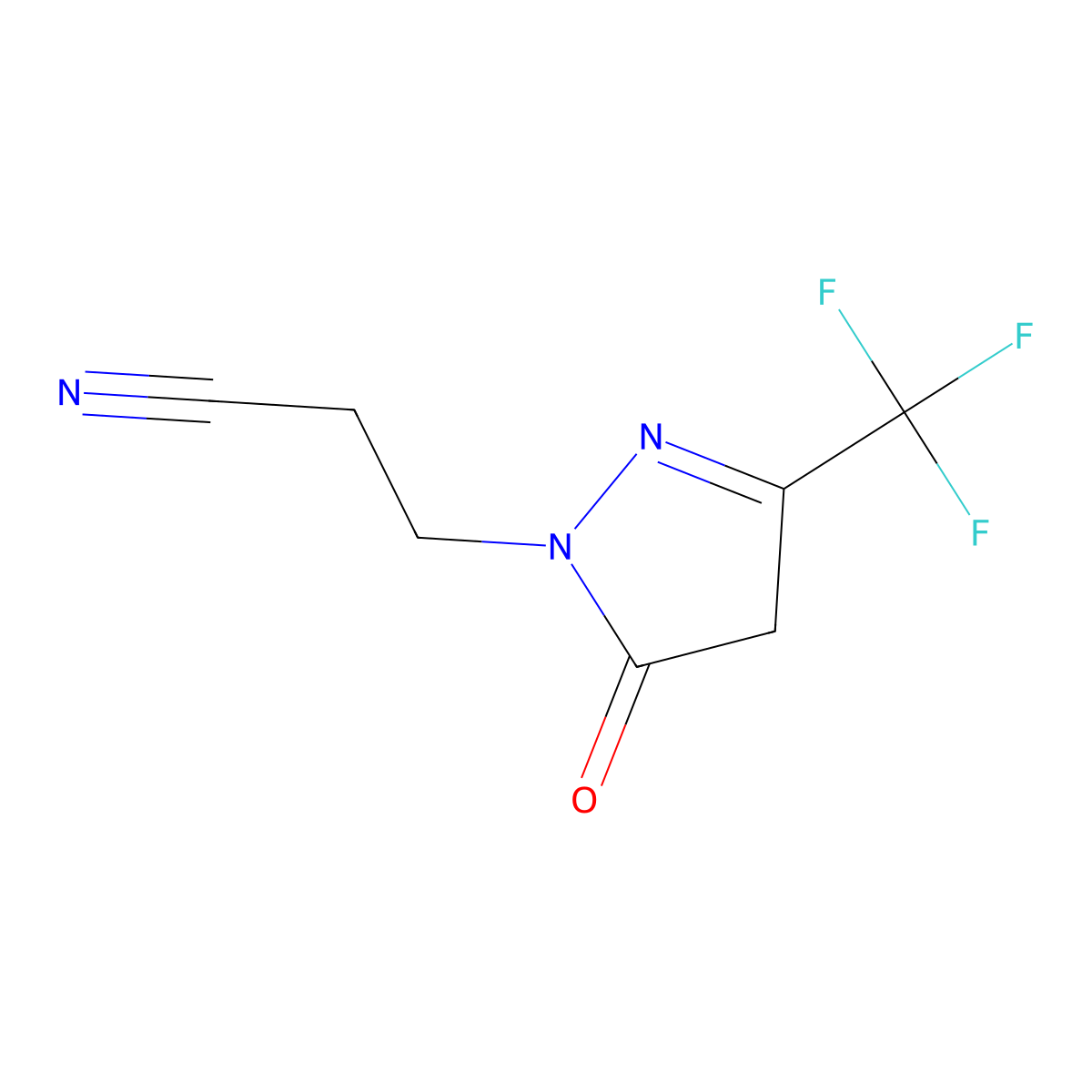 3-[5-oxo-3-(trifluoromethyl)-4,5-dihydro-1H-pyrazol-1-yl]propanenitrile molecular structure, CAS 1099669-96-1