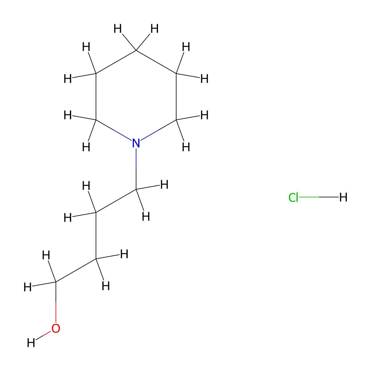 4-(1-Piperidinyl)-1-butanol hydrochloride molecular structure, CAS 109967-02-4