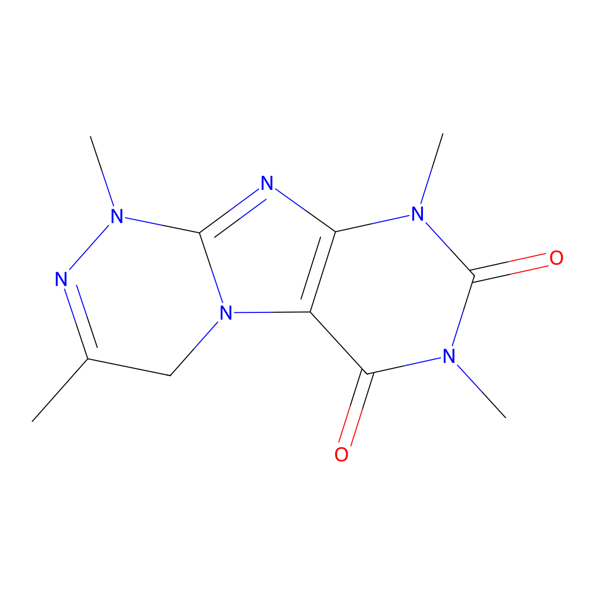 1,3,7,9-tetramethyl-4H-purino[8,7-c][1,2,4]triazine-6,8-dione molecular structure, CAS 109967-22-8