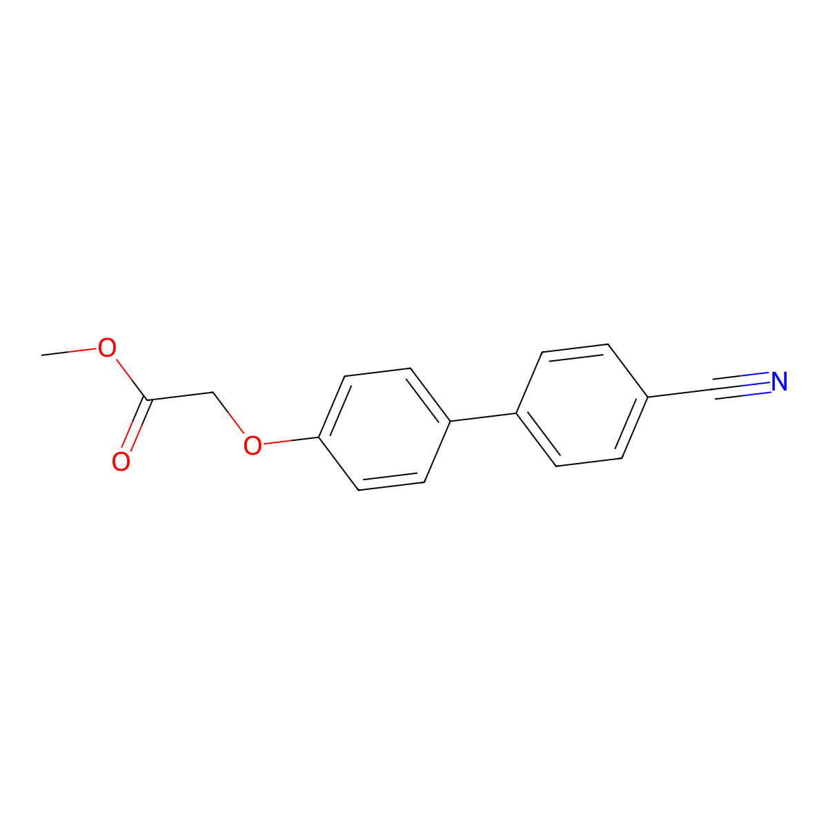 Methyl [(4'-cyano[1,1'-biphenyl]-4-yl)oxy]acetate molecular structure, CAS 1099670-03-7
