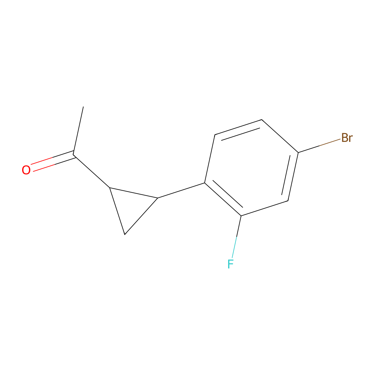 1-[2-(4-Bromo-2-fluorophenyl)cyclopropyl]ethan-1-one molecular structure, CAS 1099671-38-1