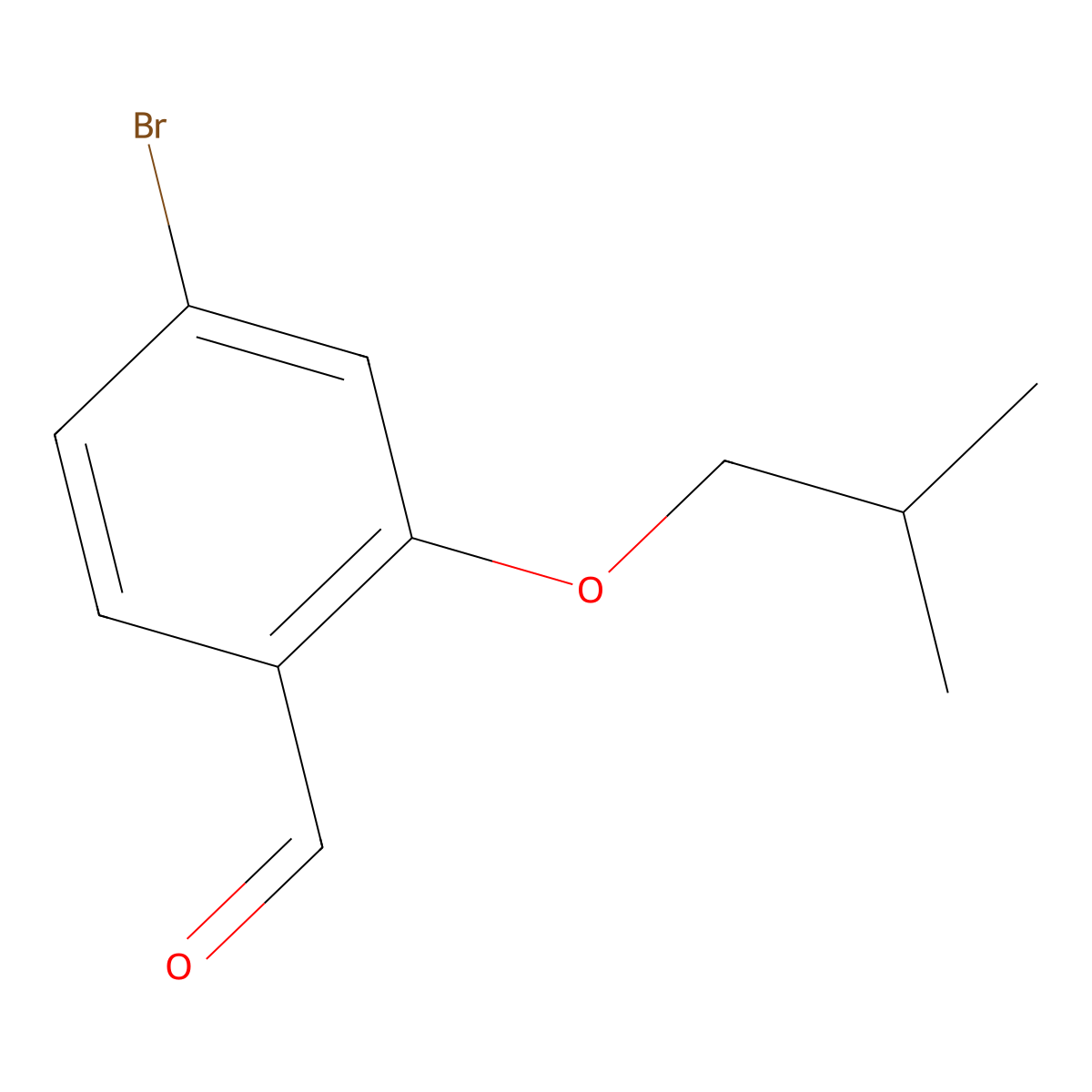 4-Bromo-2-isobutoxybenzaldehyde molecular structure, CAS 1099671-98-3