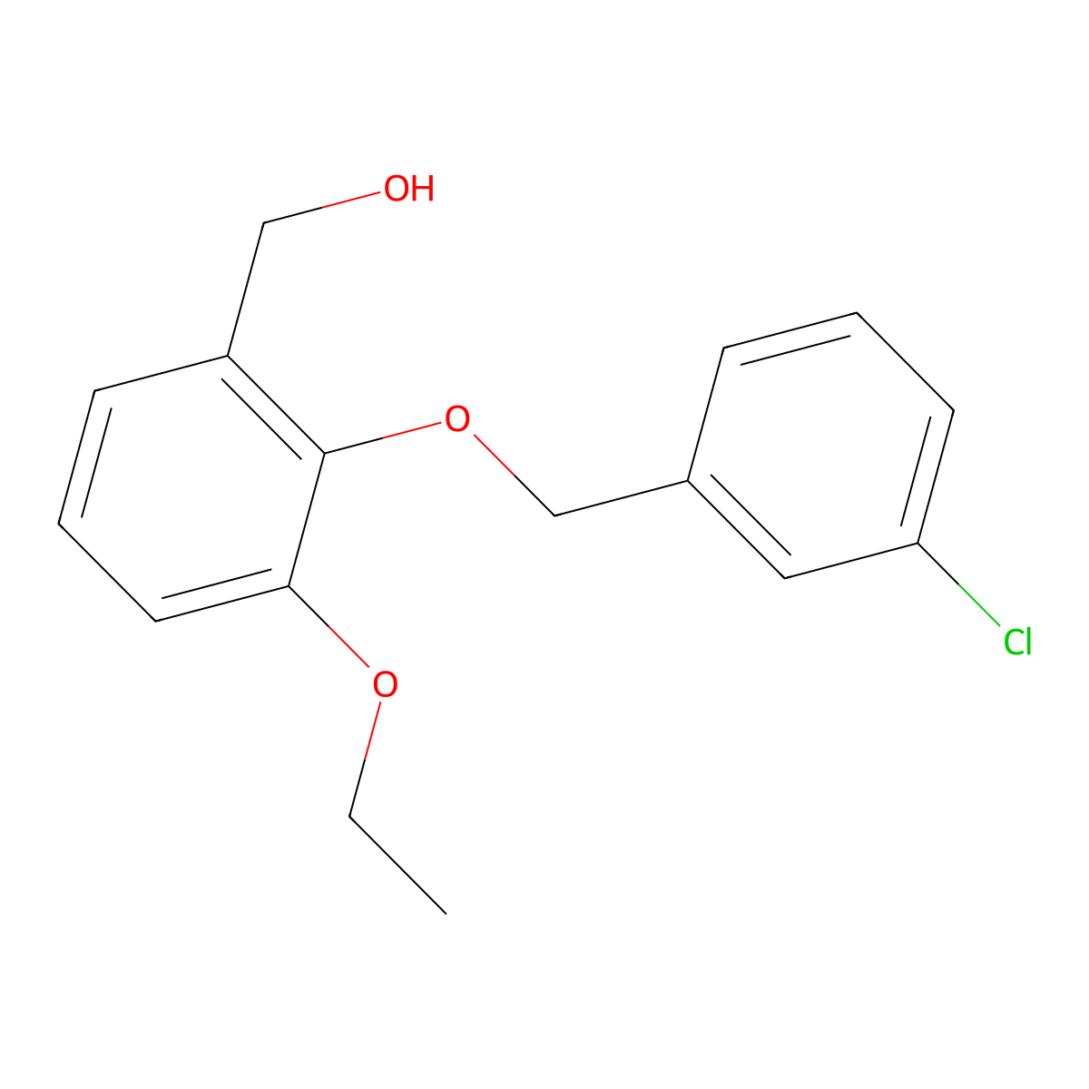 2-[(3-Chlorophenyl)methoxy]-3-ethoxybenzenemethanol molecular structure, CAS 1099672-25-9