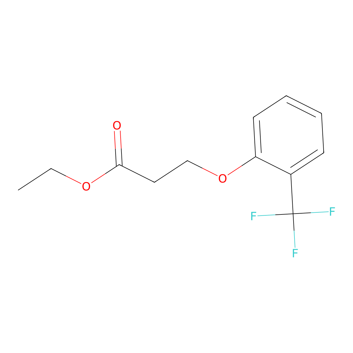 Ethyl 3-(2-(trifluoromethyl)phenoxy)propanoate molecular structure, CAS 1099674-65-3